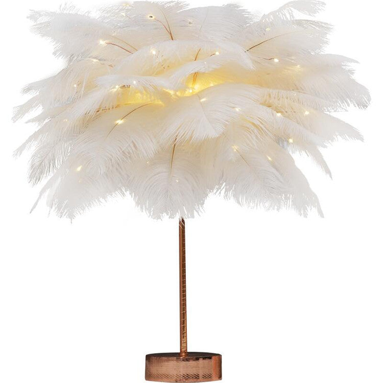 Feather Lamp European-Style Bedroom Decoration