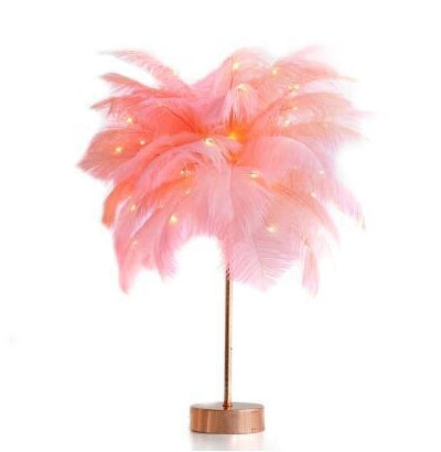 Feather Lamp European-Style Bedroom Decoration