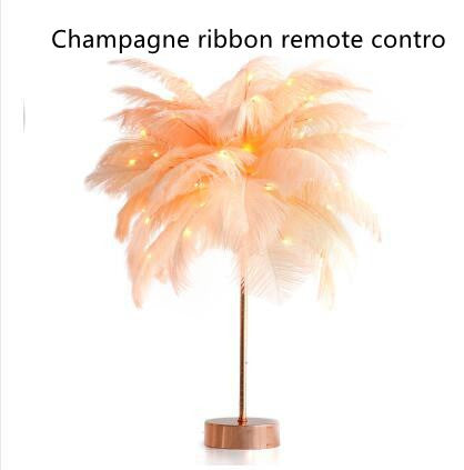 Feather Lamp European-Style Bedroom Decoration