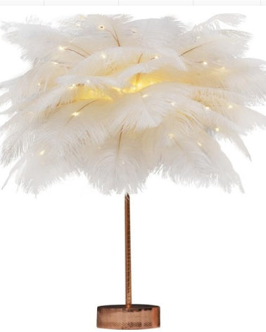 Feather Lamp European-Style Bedroom Decoration